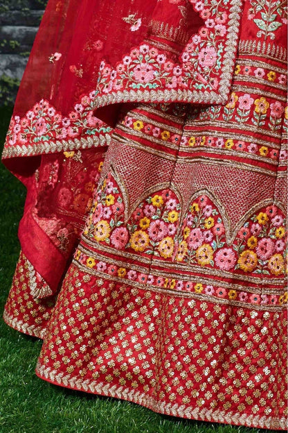 Red Silk Lehenga Choli NCLC10110262