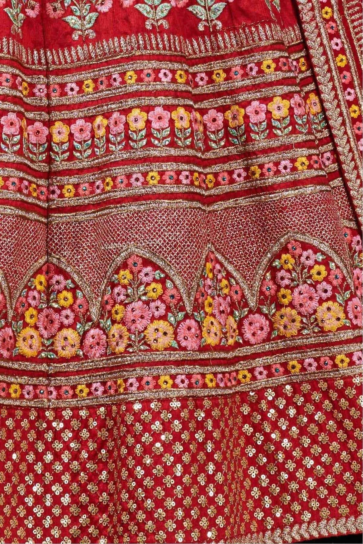 Red Silk Lehenga Choli NCLC10110262