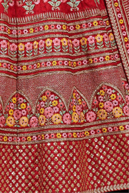 Red Silk Lehenga Choli NCLC10110262