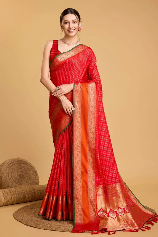 Red Silk Saree NCSD11112533