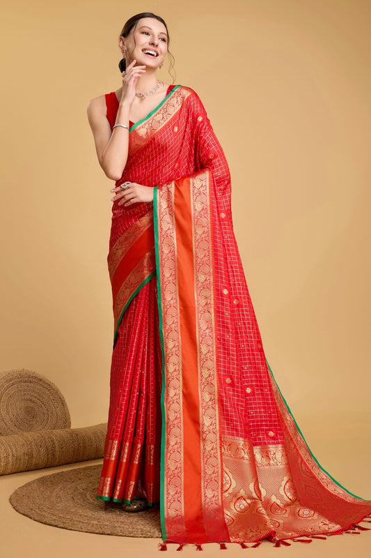 Red Silk Saree NCSD11112564