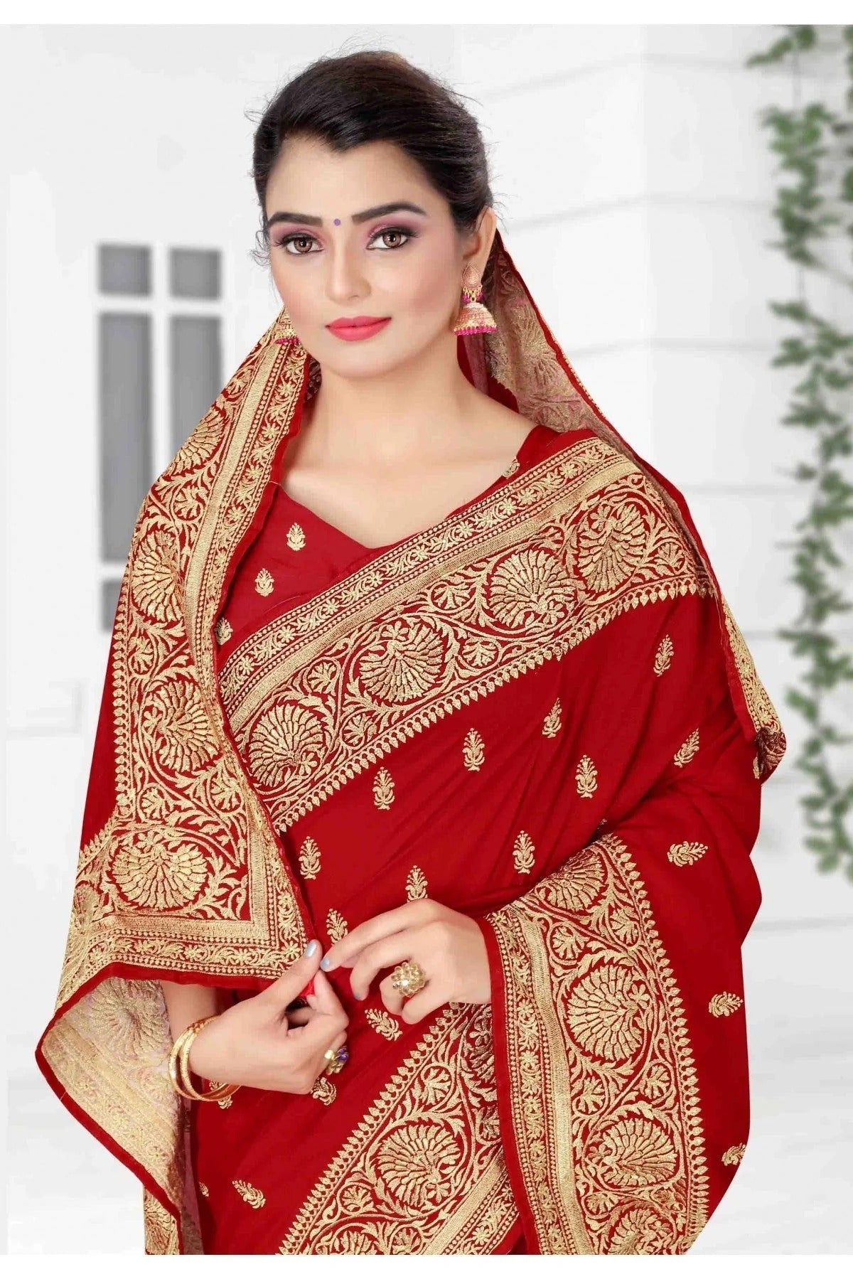 Red Vichitra Silk Designer Saree NCSD11210750