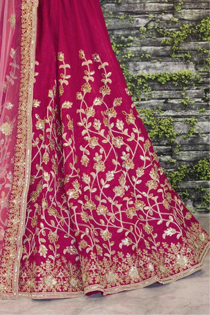 Red and Wine Banglori Silk Lehenga Choli NCLC10110249
