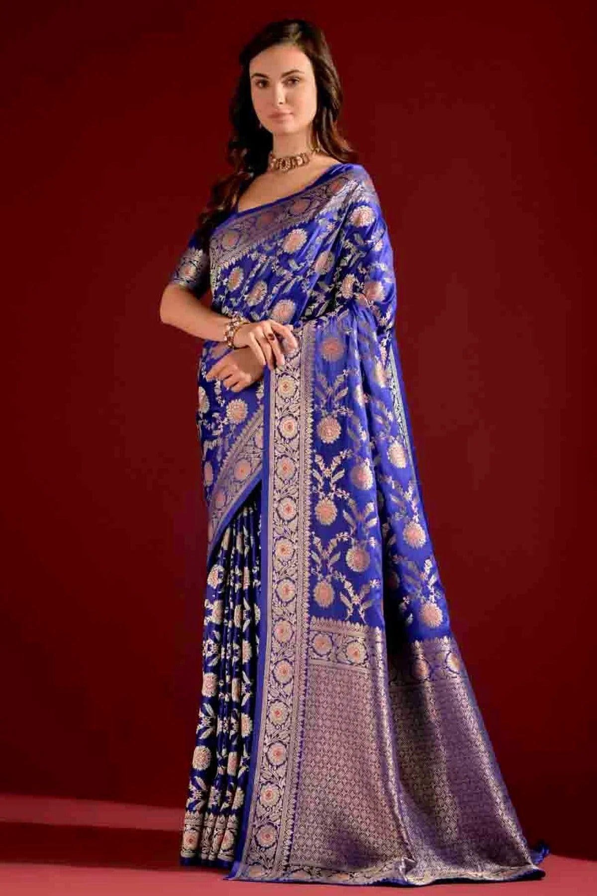 Royal Blue Banarasi Silk Traditional Saree NCSD12610116