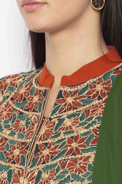Rust Plus Size Georgette Embroidery Anarkali Suit NCSS10710661