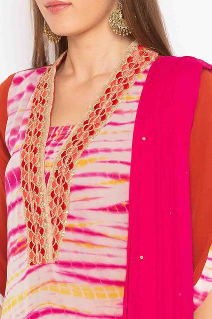 Rust Plus Size Stitched Georgette Embroidery Pant Style Suit NCSS10710512