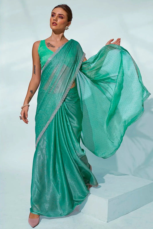 Sea Green Chiffon Designer Saree NCSD11111826
