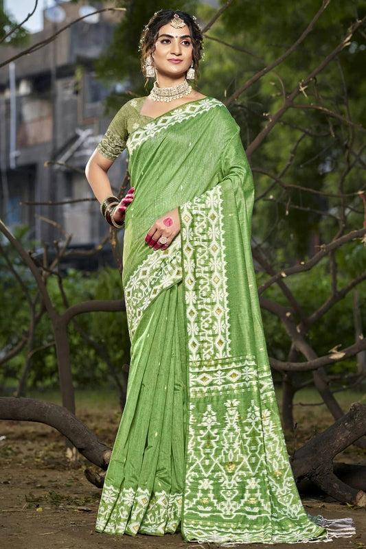 Sea Green Cotton Woven Traditional Saree NCSD11010342