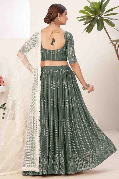 Sea Green Georgette Designer Lehenga Choli NCLC12410102