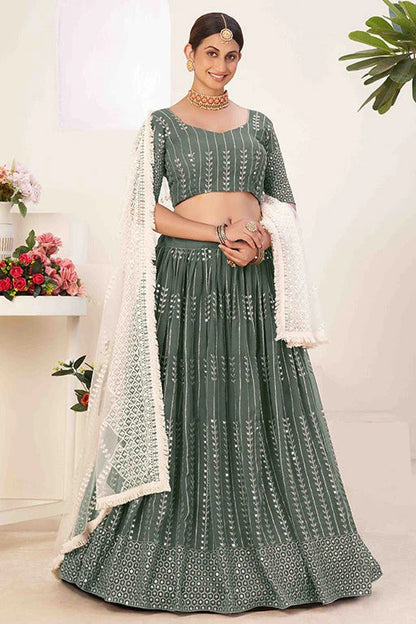 Sea Green Georgette Designer Lehenga Choli NCLC12410102