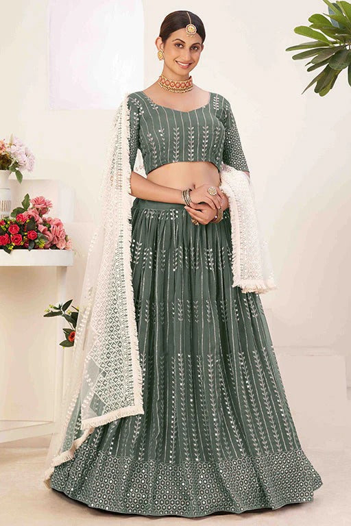 Sea Green Georgette Designer Lehenga Choli NCLC12410102