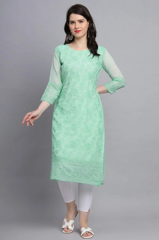 Sea Green Georgette Kurti NCKR11112112
