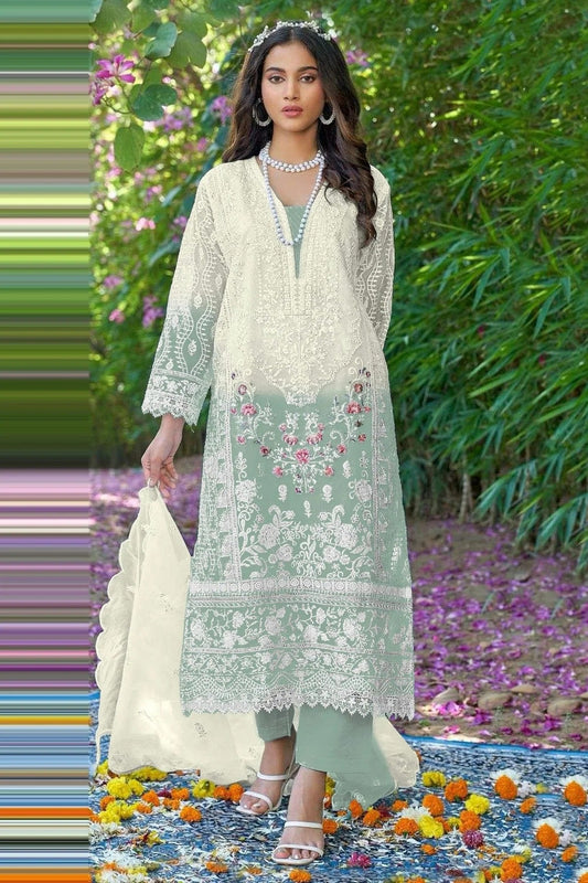 Sea Green Organza Pakistani Suit NCSM11410572