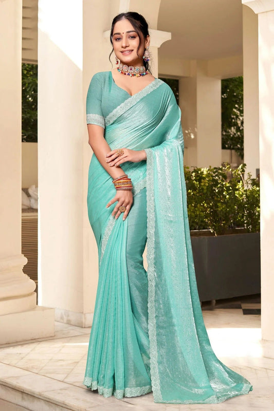 Sea Green Soft Silk Designer Saree NCLC11210300