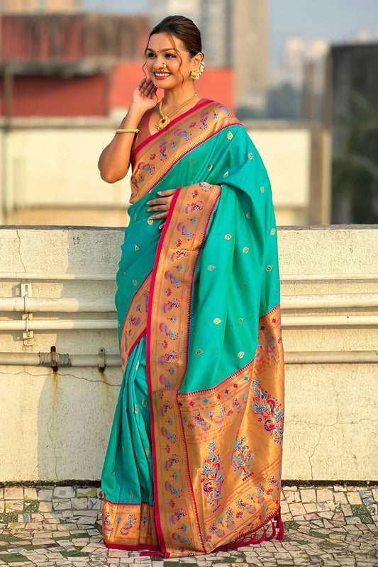Sea Green Soft Silk Traditional Saree NCSD11111756