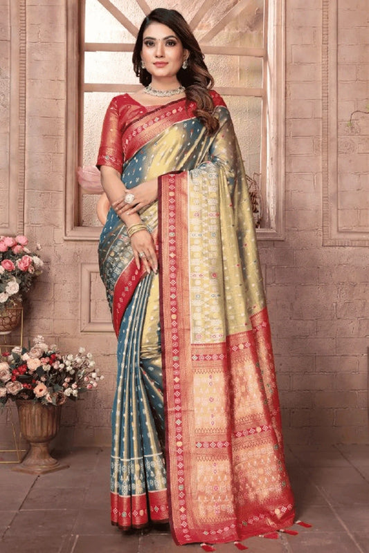 Sea Green Woven Pure Banarasi Tissue Silk Traditional Saree NCSD12510130
