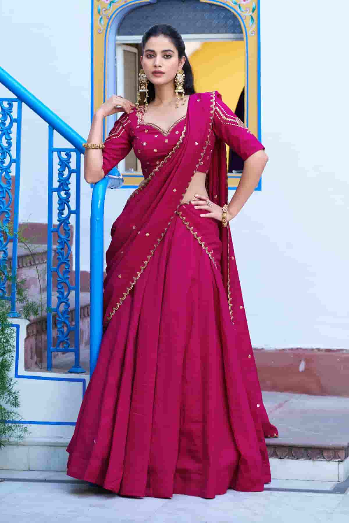 Silk Zari Woven Work Lehenga Choli In Pink Colour NCLD1300055
