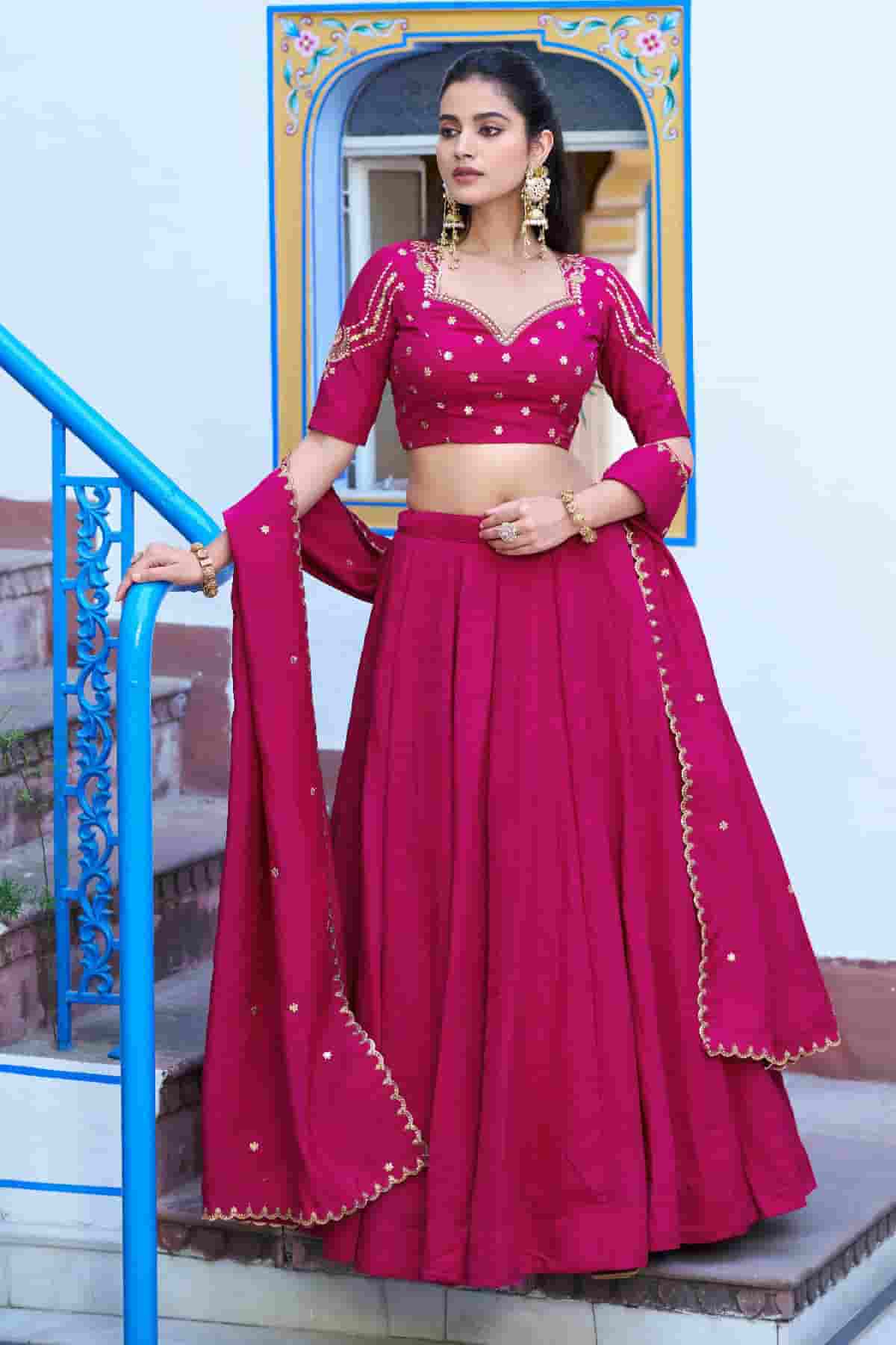 Silk Zari Woven Work Lehenga Choli In Pink Colour NCLD1300055
