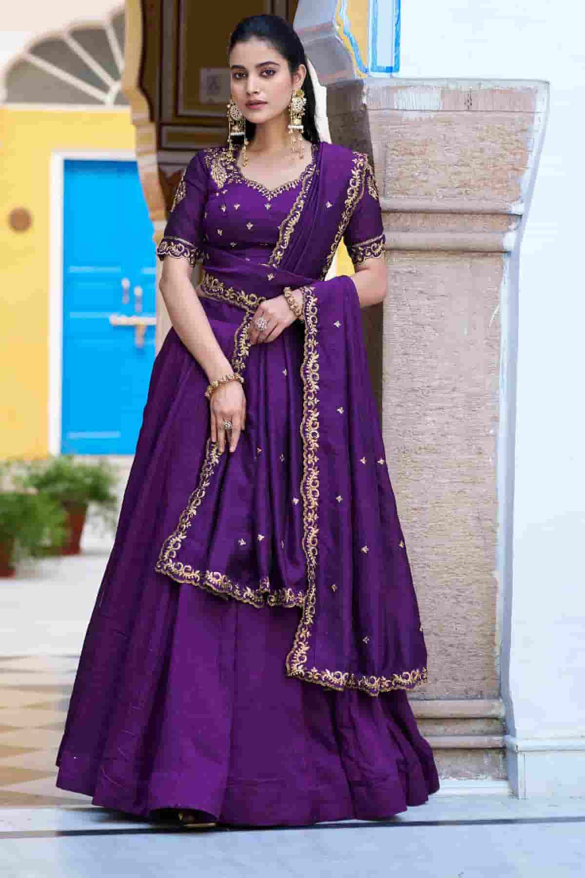 Silk Zari Woven Work Lehenga Choli In Purple Colour NCLD1300054