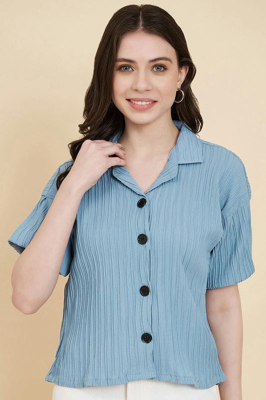 Sky Blue Boxy Readymade Top  NCTP11112285