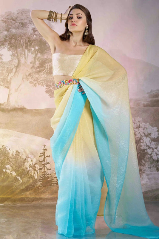 Sky Blue Chiffon Designer Saree NCSD11110830
