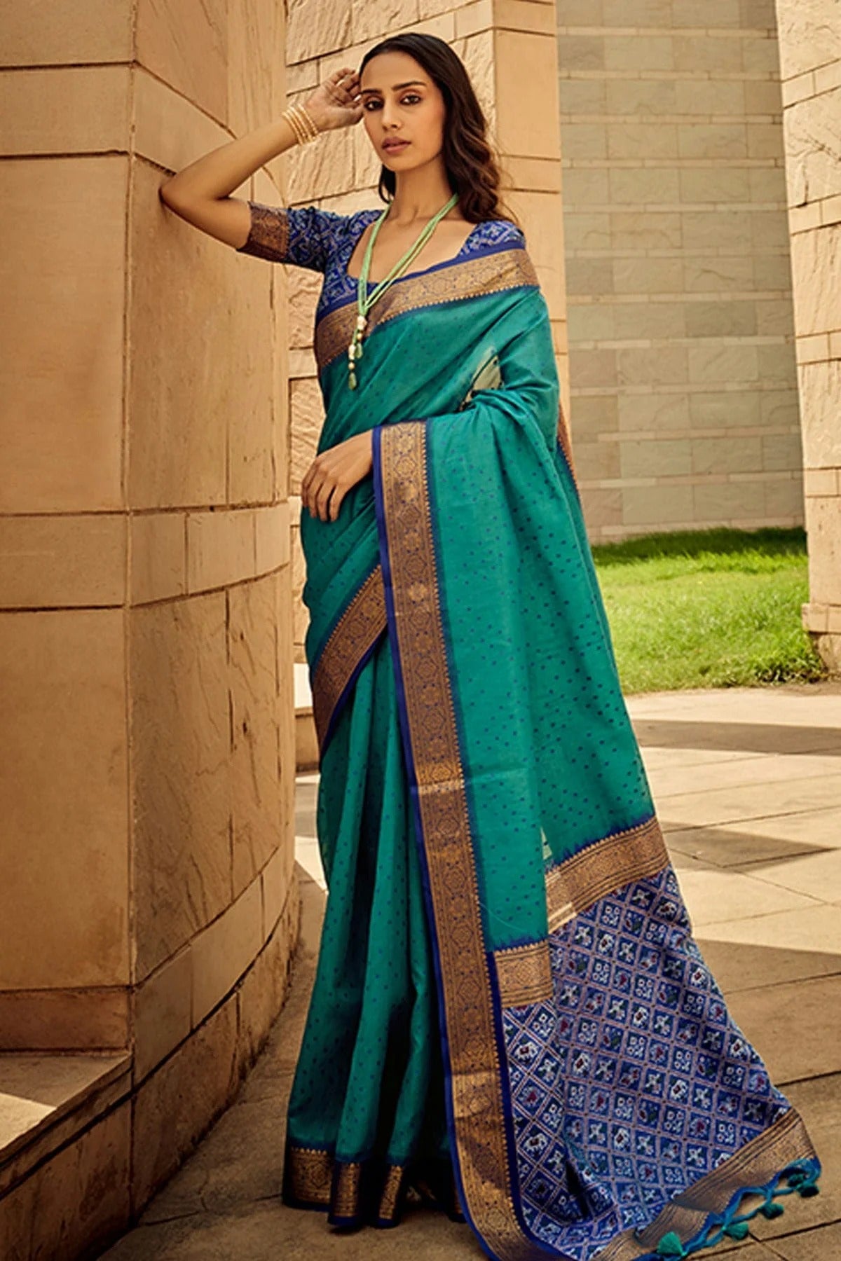 Sky Blue Handloom Silk Saree NCSD11112536