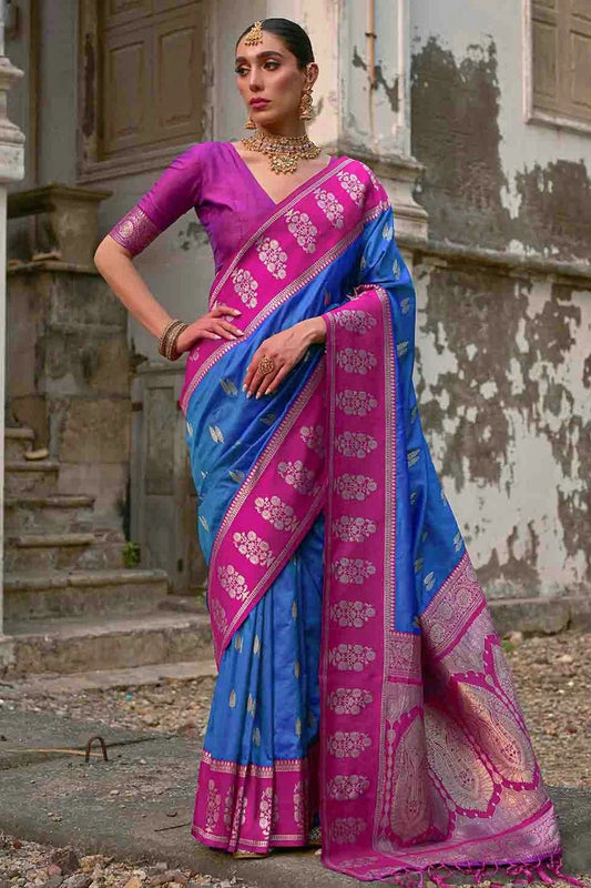 Sky Blue Kanchi Silk Traditional Saree NCSD12610132