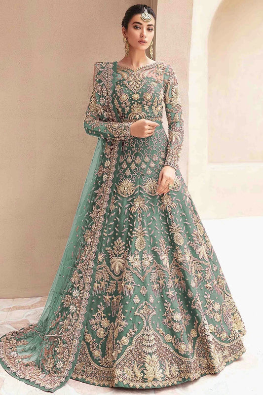 Sky Blue Semi Stitched Butterfly Net Anarkali Suit NCSM11410316