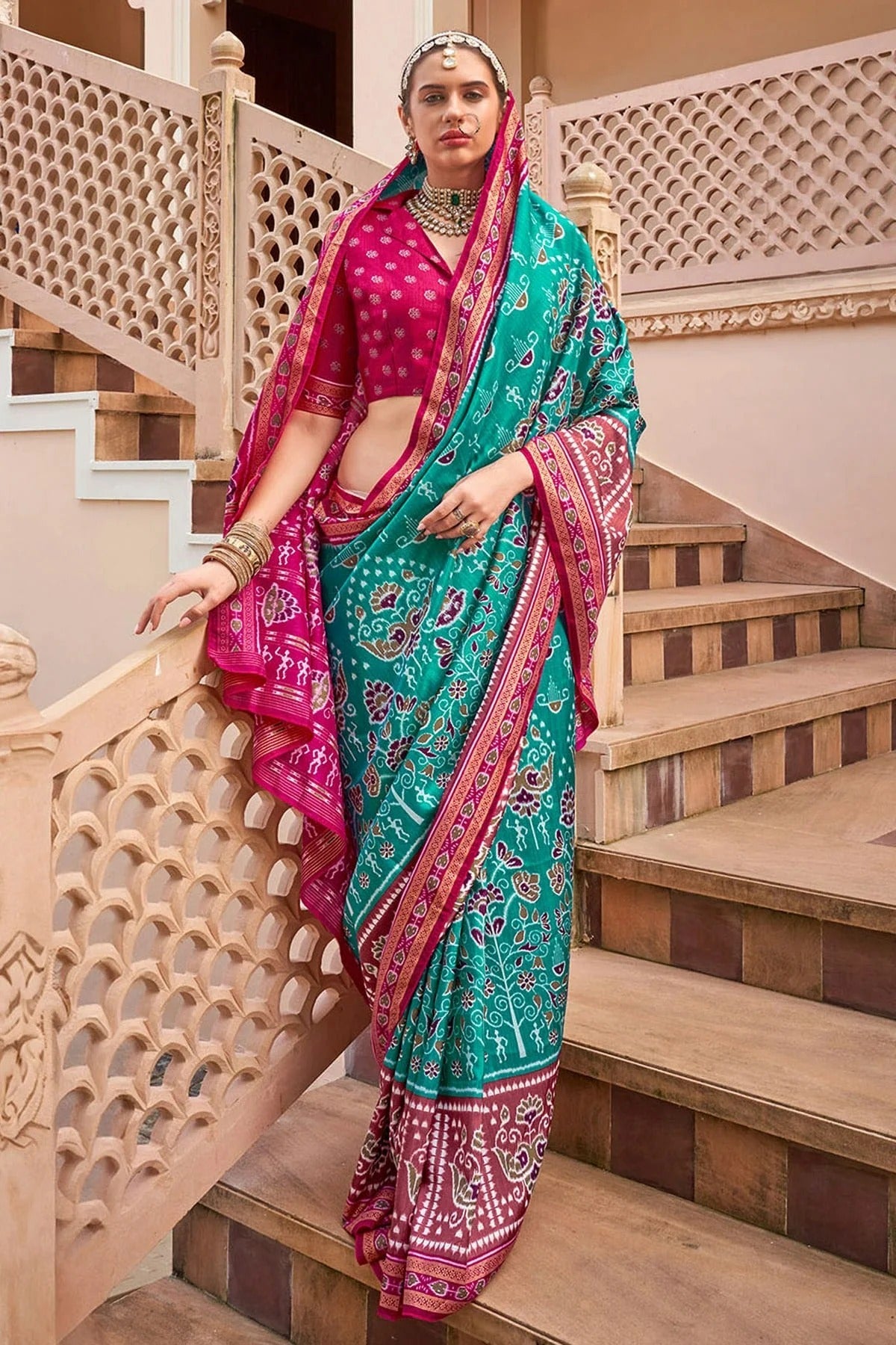 Sky Blue Sigma Silk Traditional Saree NCSD11111150