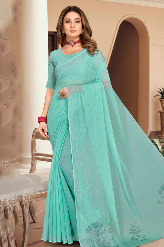 Sky Blue Silk Designer Saree NCLC11210389