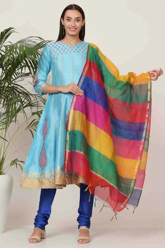 Sky Blue Silk Stitched Suit NCSS11110910