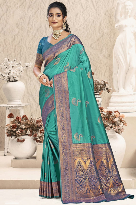 Sky Blue Silk Woven Traditional Saree NCSD11010270