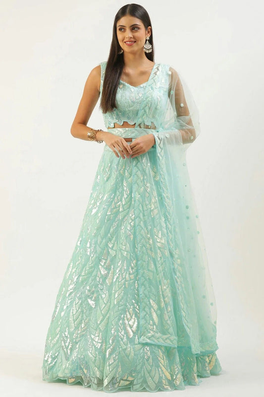 Sky Blue Soft Net Lehenga Choli NCLC10110107