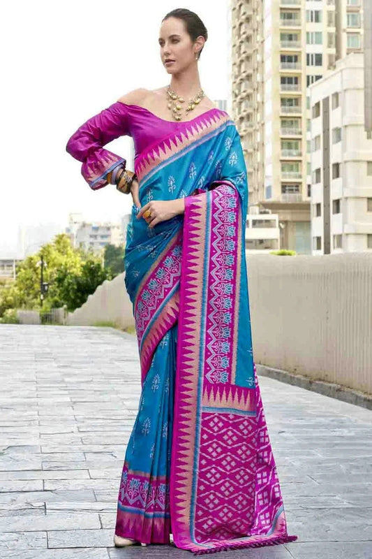 Sky Blue Soft Silk Printed Traditional Sarees  NCSD11110282