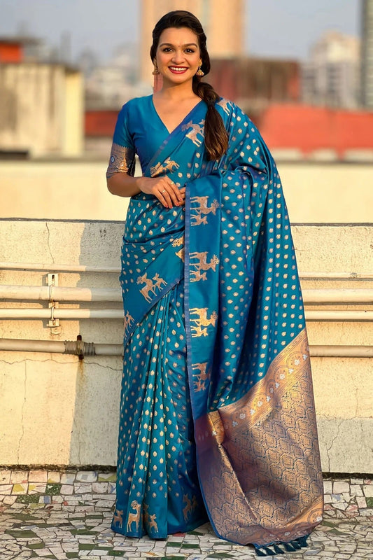 Sky Blue Soft Silk Traditional Saree NCSD11111139