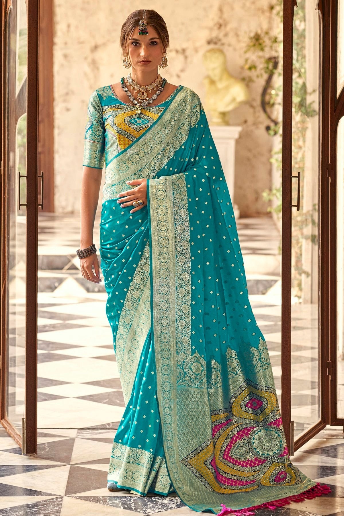 Sky Blue Soft Silk Traditional Saree NCSD12910120