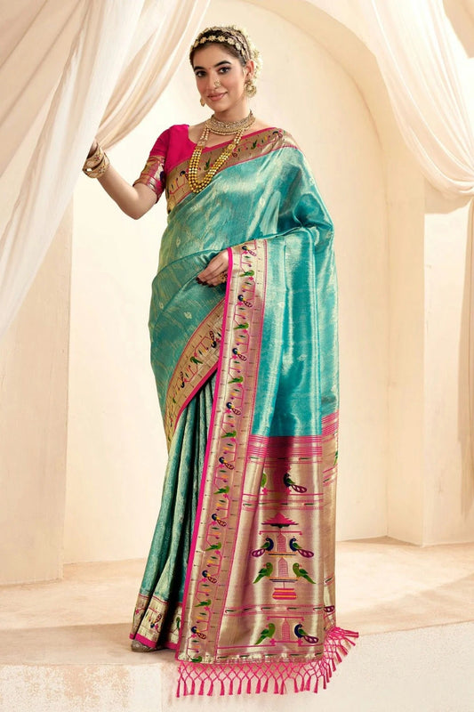 Sky Blue Soft Tissue Silk Saree NCSD11112521