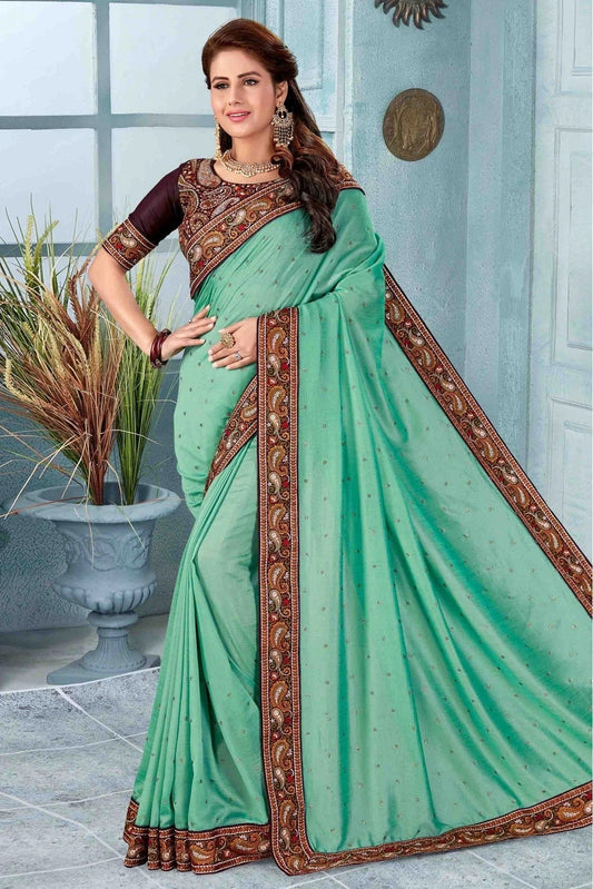 Sky Blue Vichitra Silk Designer Saree NCSD11210653