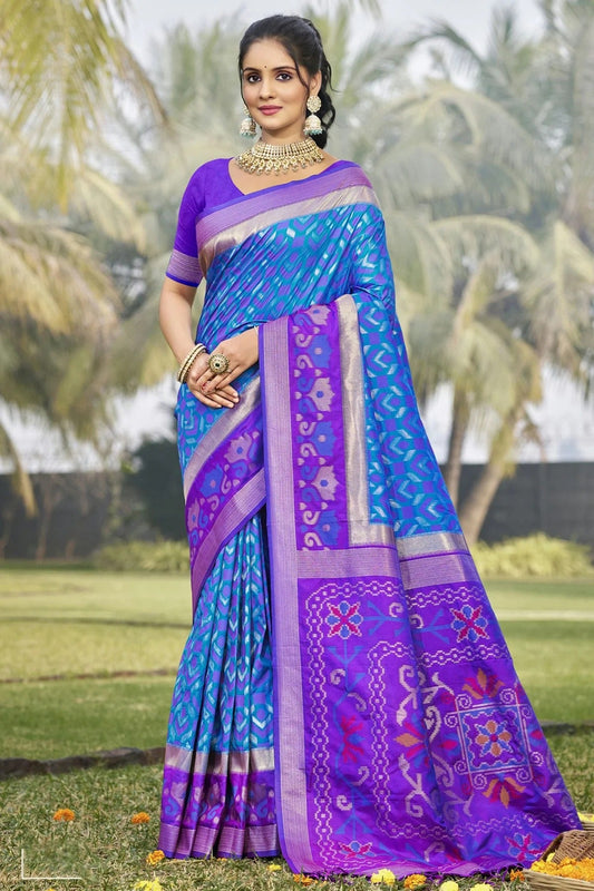 Sky Blue Woven Silk Traditional Saree NCSD11010168