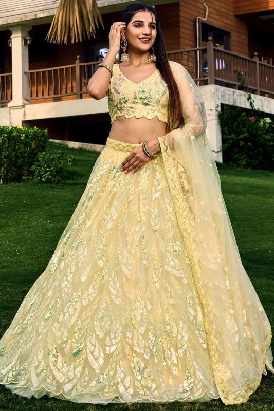 Soft Net Embroidery A Line Lehenga Choli NCLC10110148