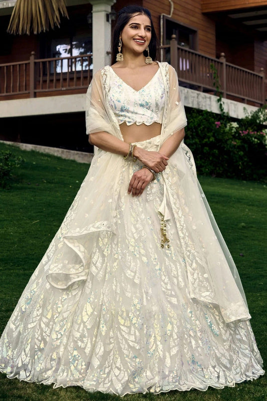 Soft Net Embroidery A Line Lehenga Choli NCLC10110149