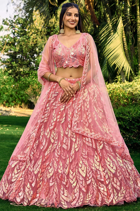 Soft Net Embroidery A Line Lehenga Choli NCLC10110150
