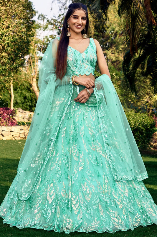 Soft Net Embroidery A Line Lehenga Choli NCLC10110151