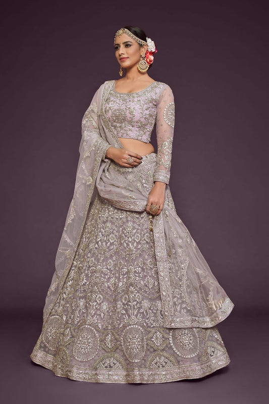Soft Net Embroidery A Line Lehenga Choli NCLC10110214