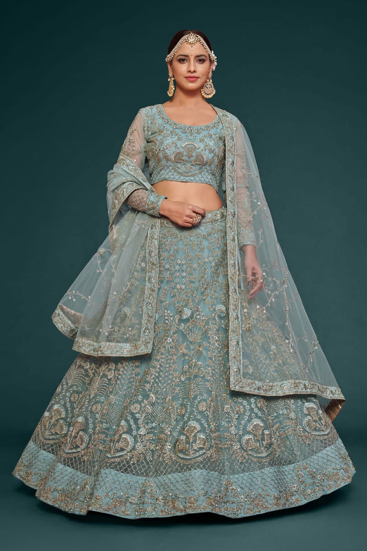 Soft Net Embroidery A Line Lehenga Choli NCLC10110215