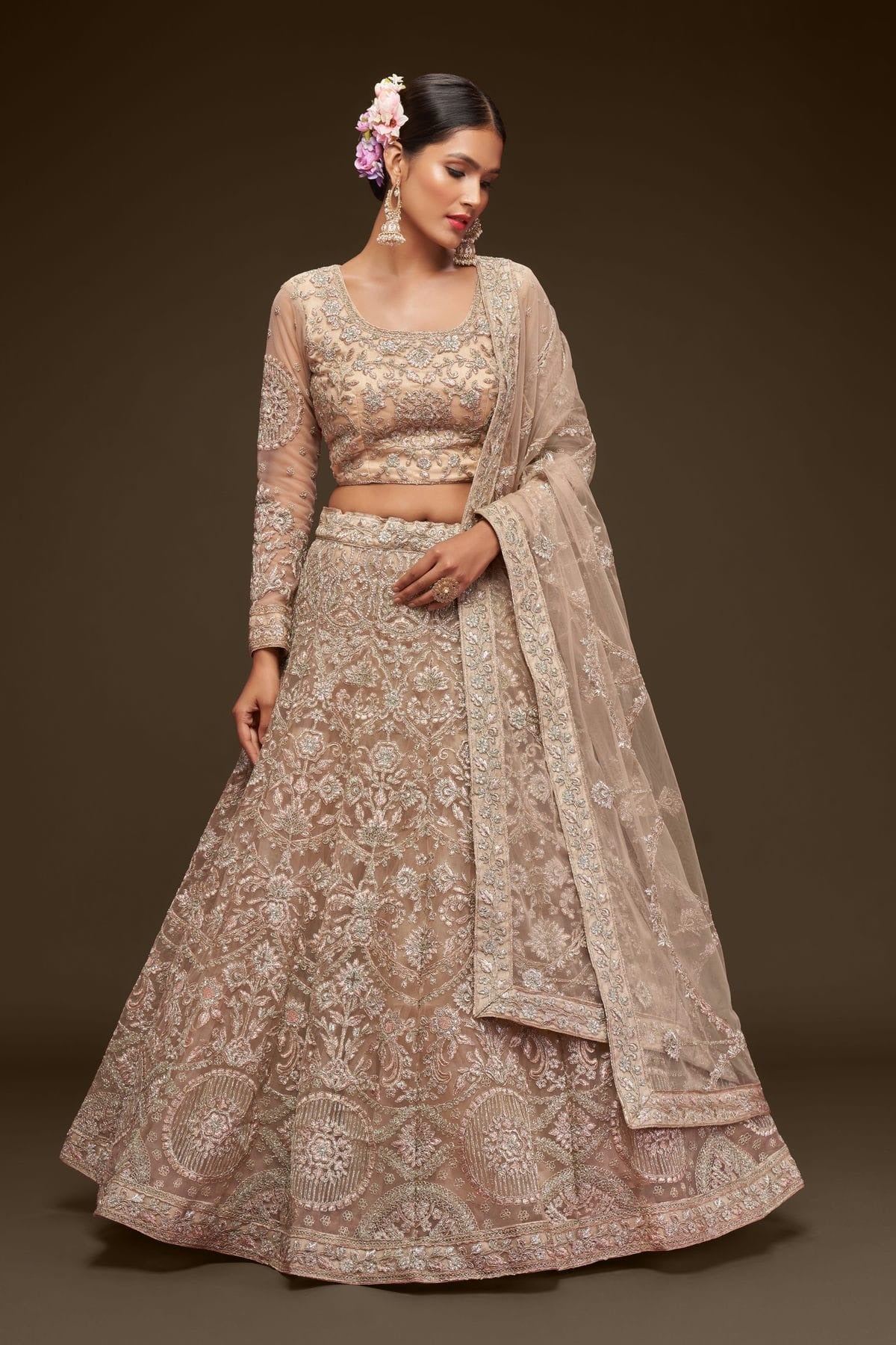 Soft Net Embroidery A Line Lehenga Choli NCLC10110217
