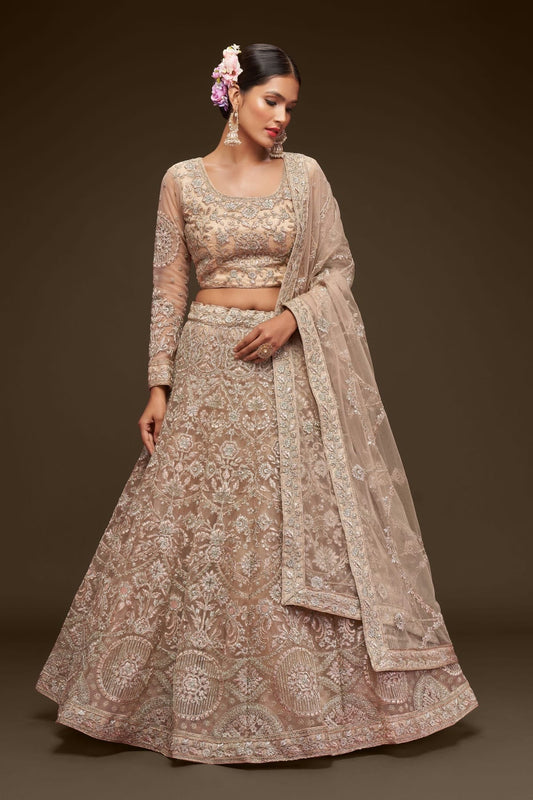 Soft Net Embroidery A Line Lehenga Choli NCLC10110217