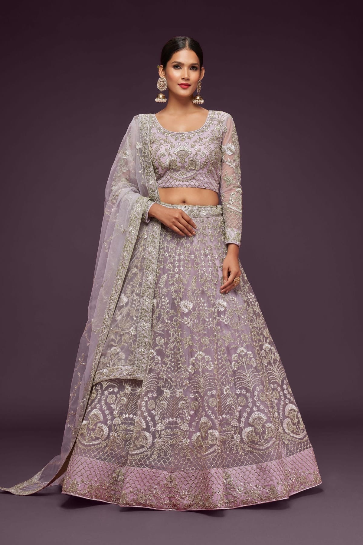 Soft Net Embroidery A Line Lehenga Choli NCLC10110218