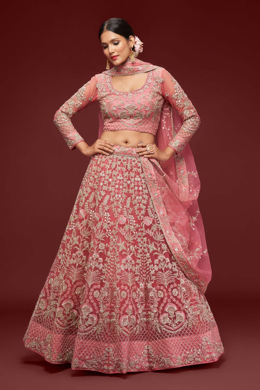 Soft Net Embroidery A Line Lehenga Choli NCLC10110220