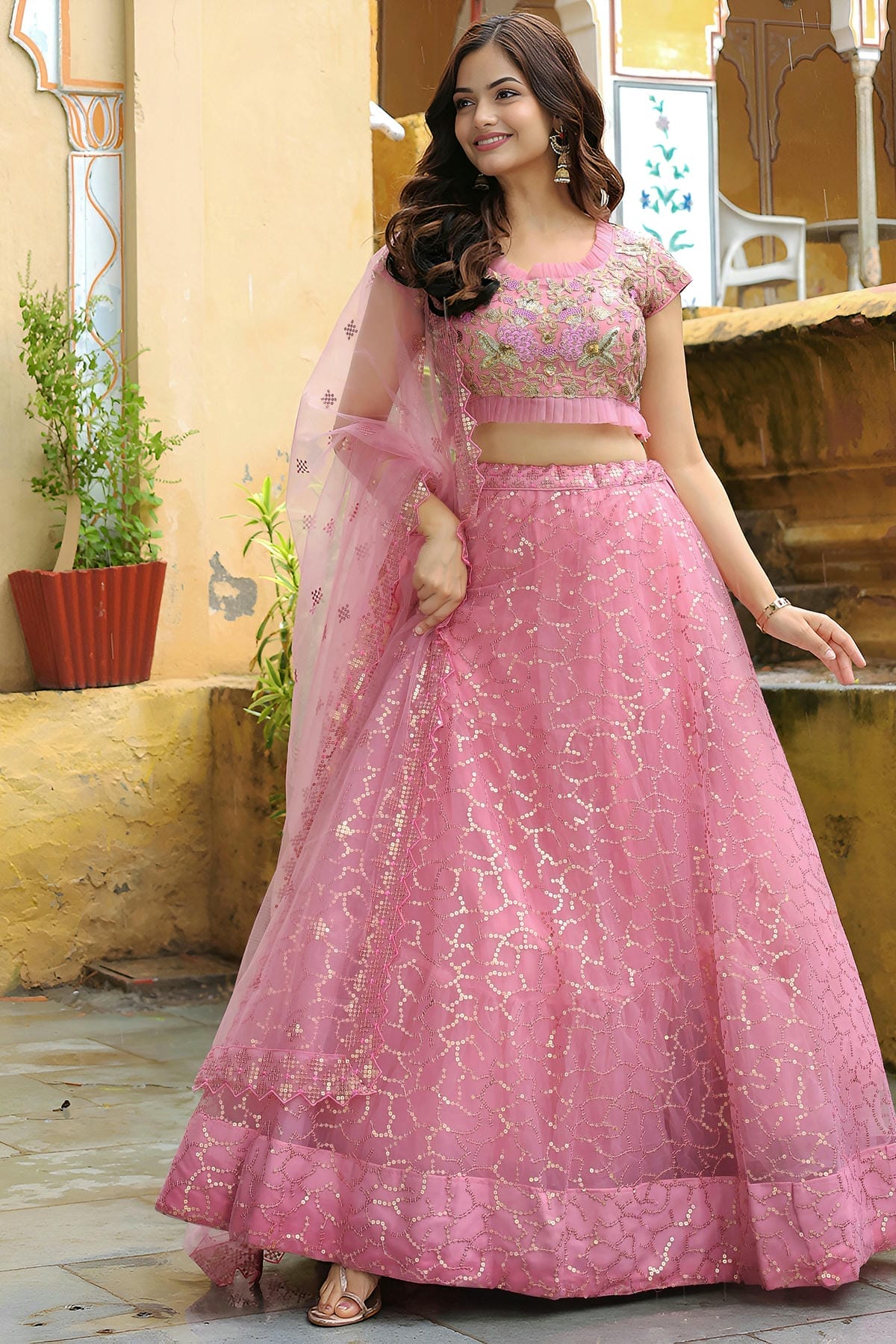Soft Net Lehenga Choli In Pink Colour LC10110185